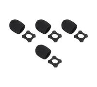 ULTECHNOVO Support de Microphone Antidérapant en Caoutchouc avec Bonnette Anti-vent en Mousse Noire, 4 Sets pour Performances sur Scène et Salles de Conférence