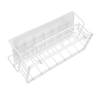 ULTECHNOVO Support Éponge et Porte Chiffon de Cuisine Organisateur Évier Compact Égouttoir Polyvalent pour Éponges et Accessoires Rangement Gain de Place Blanc avec Barre à Serviette