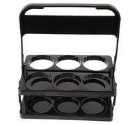 ULTECHNOVO Support Porte-Bouteilles de Sport Portable 6 Emplacements en Polypropylène Noir, Organisateur pour Bouteilles d'eau, Rangement Adapté aux Événements Sportifs Football