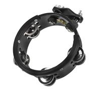 ULTECHNOVO Tambourin Rond Noir en Bois et Métal Son Clair Net, Fixation Facile, Instrument de Percussion Robuste pour Batterie et Musique