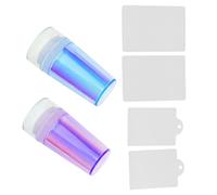 ULTECHNOVO Tampon D'impression de Motifs pour Ongles en Silicone Multifonction Grattoirs, Design Compact, 2 Sets pour Manucure à Domicile ou Salon de Beauté