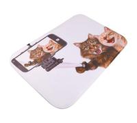 ULTECHNOVO Tapis de Sol Antidérapant Cuisine à Motif Chat Amusant, Tapis Absorbant en Polyester Imprimé, Format 60x40 Cm, Coussinet Décoratif pour Paillasson D’entrée et Salle de Bain