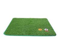 ULTECHNOVO Tapis de Toilette pour Animaux en Gazon Synthétique Vert, Lavable avec Bord Stable en PE et TPR, pour Chiens et Chats en Intérieur Près du Bac à Litière
