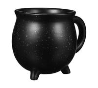 ULTECHNOVO Tasse à Café en Céramique 450ml Noire Forme Chaudron Sorcière à Trois Pieds, Tasse Décorative Halloween Originale, Mug à Boire pour Maison et Fête
