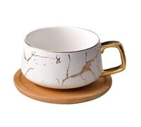 ULTECHNOVO Tasse à Café en Céramique Multifonction Soucoupe, Blanc | Design Délicat, Base Plate, Style Simple et Lignes Élégantes, Usage Bureau, Petit Déjeuner, Lait
