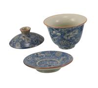 ULTECHNOVO Tasse à Thé Céramique avec Couvercle Bol Porcelaine pour Noir et Oolong Design Pratique et Élégant pour Maison et Bureau Traditionnel Chinois