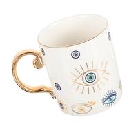 ULTECHNOVO Tasse Céramique avec Motif Evil Eye Mug Décoratif Vintage pour Café et Thé pour Boissons Chaudes et Froides Ensemble de Tasses à Café