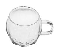 ULTECHNOVO Tasse Verre Citrouille Halloween Mug Transparent Simple Paroi Chaleur pour Boissons Chaudes et Froides pour Automne et Usage