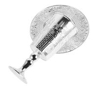 ULTECHNOVO Tasses Judaïques pour Shabbat Tasse Alliage de Zinc avec Soucoupe Artisanal et Élégant pour Juives et Passover