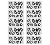 ULTECHNOVO Tatouages Temporaires pour Lèvres 10 Pcs Imperméables Autocollants Faux Tatouage des Lèvres Faciles à Appliquer Stickers Visage pour Cosplay Fêtes Halloween Maquillage Corps