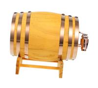 ULTECHNOVO Tonneau à Vin en Bois Massif 1l Robinet Résine 6 Cerclages, Distributeur De Boissons en Chêne, Support Inclus, Bar Et Fêtes, Style Vintage