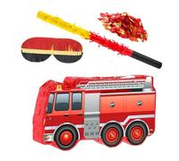 ULTECHNOVO Tour De Camion De Pompiers Ornements De Camion De Pompiers Accessoires De Fête De Des Remplissage De Pinata Rouge Papier