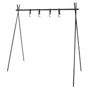 ULTECHNOVO Trépied de Camping Multifonction en Alliage d'Aluminium Grand Format Noir Support d'Organisation Pliable pour Vêtements et Ustensiles en Plein Air Stable et Léger pour