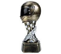 ULTECHNOVO Trophée de Course de Moto en Résine Forme Casque Sportif Décoration Créative Délicate pour Compétitions et Événements