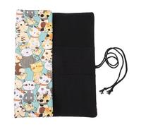 ULTECHNOVO Trousse à Pinceaux de Maquillage Multifonction en Toile Aquarelle Motif Chat Mignon Grosse Capacité 20 Compartiments Étui Enroulable Pratique pour Rangement et Protection des
