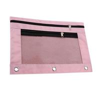 ULTECHNOVO Trousse Crayons Classeur Double Poches Transparente avec Grand Étui Stylo Organisateur Multifonction pour Bureau et École Rose
