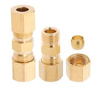 ULTECHNOVO Union Tube Compression 1/4 Laiton 2 Pièces, Connecteur Réparation Câbles Frein, Compatible Systèmes Pneumatiques, Conçu pour Intervention Garage Automobile