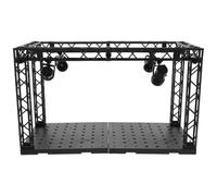 ULTECHNOVO Vitrine pour Figurines Éclairage, Boîte D'exposition en Plastique Noir, Assemblage Gain de Place, Stable, pour Action Figures et Objets de Collection, Bureau et Table