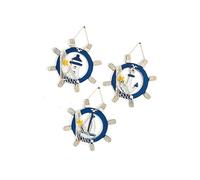 ULTECHNOVO Volant Décoration Murale Style Shabby Chic Roue De Navire Ornement Méditerranéen Rétro Pendentif Maison Boutique Voilier Volant