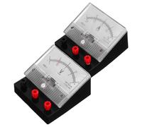 ULTECHNOVO Voltmètre Ampèremètre Analogique Double Échelle, 2 Pièces, Plastique Robuste, Outil de Mesure pour Expériences en Laboratoire et Cours de Physique