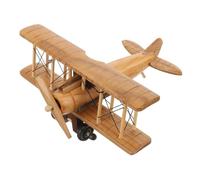 ULTECHNOVO Wooden Airplane Keepsake with Retro Design Sturdy Wood Craft Decorative Aircraft Ornament for Office Living Room Bookshelf Display