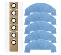 Ultenic T10 Lite & T20 Pro Kit de remplacement pour aspirateur robot : 5 chiffons en microfibre + 6 sacs à poussière, design anti-obstruction, joint solide pour un nettoyage hygiénique