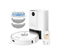 Ultenic T10 Robot Aspirateur Laveur avec Station de Vidange Automatique, 3000PA Hyper Puissant, Navigation Laser, Contrôle Via APP et Alexa, Idéal pour Les Animaux Domestiques et Grandes Maisons