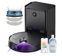 Ultenic T20 Pro+ Robot Aspirateur Lavage Auto-vidage | 10000Pa Puissant Poils d'animaux | Navigation LiDAR AI | 200min Autonomie | HEPA H13 | Alexa/Google | 5 Cartes Multi-étages | Mat Noir