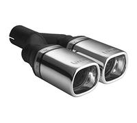 Ulter Sport Embout d'échappement - Rectangle Double 80x65mm - Longueur 200mm - Montage ->50mm - Inoxydable