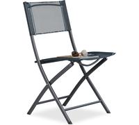 Ulteronixshop-10020943 Chaise De Jardin Pliable Plastique Et Métal Chaise Balcon Pliante Camping Terrasse Wave Hxlxp: 87 X 55 X 48,5 Cm, Anthracite Gris