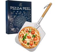 Ulteronixshop-12 in Pelle a Pizza avec, Spatule Pizza 31 cm x 33 cm - Pelle Pizza en Aluminium de Haute Qualité, Aluminium Anodisé Durable et Poignée en Bois Massif Naturel