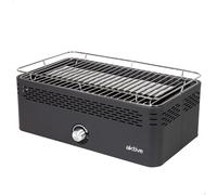 Ulteronixshop-63004 - Barbecue à Charbon Portable Rectangulaire Noir, sans Fumée, Rechargeable, Anti-Goutte, Dimensions 45 X 28 X 19 cm, Sac de Transport Inclus, Barbecue de Terrasse, Balcon