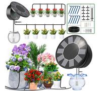 Ulteronixshop-Arrosage Goutte à Goutte Énergie Solaire, 2025 Nouveau Couvercle Rond Kit Arrosage Automatique pour Intérieur et Exterieur Balcon Jardin Plante, Programmateur Arrosage avec 10M Tuyau Ar