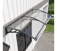 Ulteronixshop-Auvent De Porte D'entrée 80x200 Cm, Marquise Extérieure En Polycarbonate Anti-Uv, Anti-Pluie & Anti-Neige, Abri Pour Terrasse & Véranda