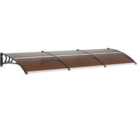 Ulteronixshop-Auvent De Porte D'entrée 97x300 Cm Marquise De Porte Extérieure En Polycarbonate Marron Auvent De Fenêtres Upf 50+ Support Abs Résistant Abri De Protection Contre Les Uv, La Pluie, La N