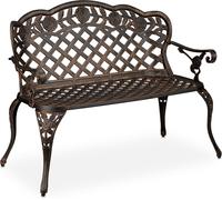 Ulteronixshop-Banc De Jardin, Roses, Terrasse,Balcon, Aluminium Et Fonte, Antique, 56 X 98 X 55,5 Cm, Noir - Bronze