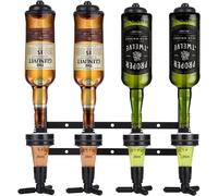 Ulteronixshop-Bar Butler Doseur Alcool Meuble Optique Distributeur Verseur Murale 4 Bouteille Support de Boisson Liqueur pour Bar à La Maison et Commerciaux (Noir)