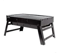 Ulteronixshop-Barbecue à Charbon de Bois de Table, Portable, Acier, Noir, Rectangulaire, Pliable, 50X30X23 cm, avec Poignée, Facile à Transporter, Barbecue de Camping, Terrasse, Balcon, Barbecues à C