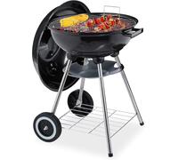 Ulteronixshop-Barbecue en Boule, Supports et réceptacle à Cendres, Mobile, Jardin et Camping, Charbon de Bois, Noir, 40 cm