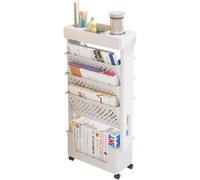 Ulteronixshop-Bibliothèque Mobile Avec Roue, Grande Capacité, Porte-Revues, Étagère Amovible, Chariot Enfant, Chariot Multifonction Maison/Salle De lanc)