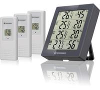 Ulteronixshop-Bresser Temeo Hygro Quadro Station Météo sans Fil, 3 Capteurs Extérieurs pour Mesurer Et Contrôler À La Fois Température Et Humidité De L¿air en 4 Lieux, Gris
