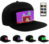 Ulteronixshop-Casquette De Baseball Programmable Avec Message D'affichage À Défilement De Chapeau Led Bluetooth Rvb Supporte L'animation De Texte D'image Pour Noël Dans Les Bars Des Boîtes De Nuit