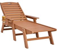 Ulteronixshop-Chaise Longue Jardin Extérieur, Capacité De Charge 204 Kg, Transat De Patio Réglable Avec Dossier 6 Positions, Chaise En Pehd Avec Porte-Gobelet Pour Bronzage Piscine, Terrasse, Pelouse