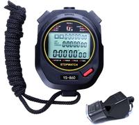 Ulteronixshop-Chronomètre, 60 Mémoire 1/100 Seconde Précision Minuterie avec Fonction d'arrêt et Fonction Muet Sifflet pour Basketball Football Baseball Sports de Plein air