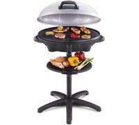 Ulteronixshop-Cloer 6789 Barbecue électrique, bonnet détachable avec indication de la température, Revêtement antiadhésif, Plaque de gril ovale: W = 38.5 x L = 52.5 cm, 2400 Watt