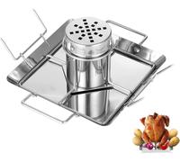 Ulteronixshop-Cocotte à poulet,Support de poulet en acier inoxydable,Boîte à bière pour barbecue à poulet, four,Accessoire de barbecue avec 4 tirettes à légumes (KJJ-0001)