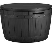 Ulteronixshop-Coffre de Rangement Ronde de 127L, Boîte de Rangement Extérieure pour coussin de Table de Patio, Accessoires de Piscine, résine Imperméable et Montage Facile léger, Noir