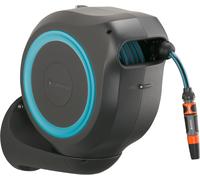 Ulteronixshop-Coffre de tuyau mural RollUp M 20 m: Arrosage flexible jardins de taille moyenne, enrouleur pivotant, support mural, pces du système et pulvérisateur, 20 m de tuyau Gardena inclus (1861