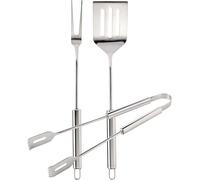 Ulteronixshop-Cook¿in Garden - Set 3 Ustensiles en Inox comprenant Spatule, Fourchette et Pince, Accessoires Robustes pour Barbecue et Plancha, Idéal Cuisine Extérieure Terrasse Jardin