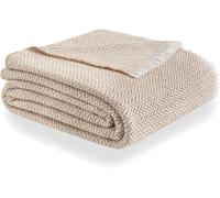 Ulteronixshop-Couverture en Coton Extra Doux, Quatre Saisons, Couvre-lit Multi-usages canapé, Plaid pour lit, Couverture Foulard (120 x 180 cm, Beige arène).